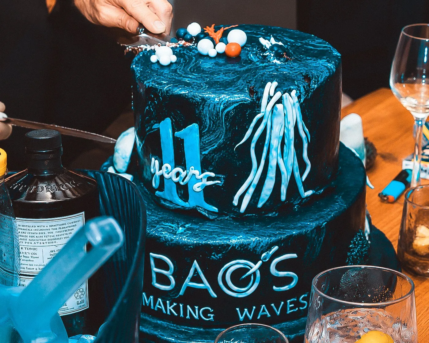 A custom BAO'S celebration cake